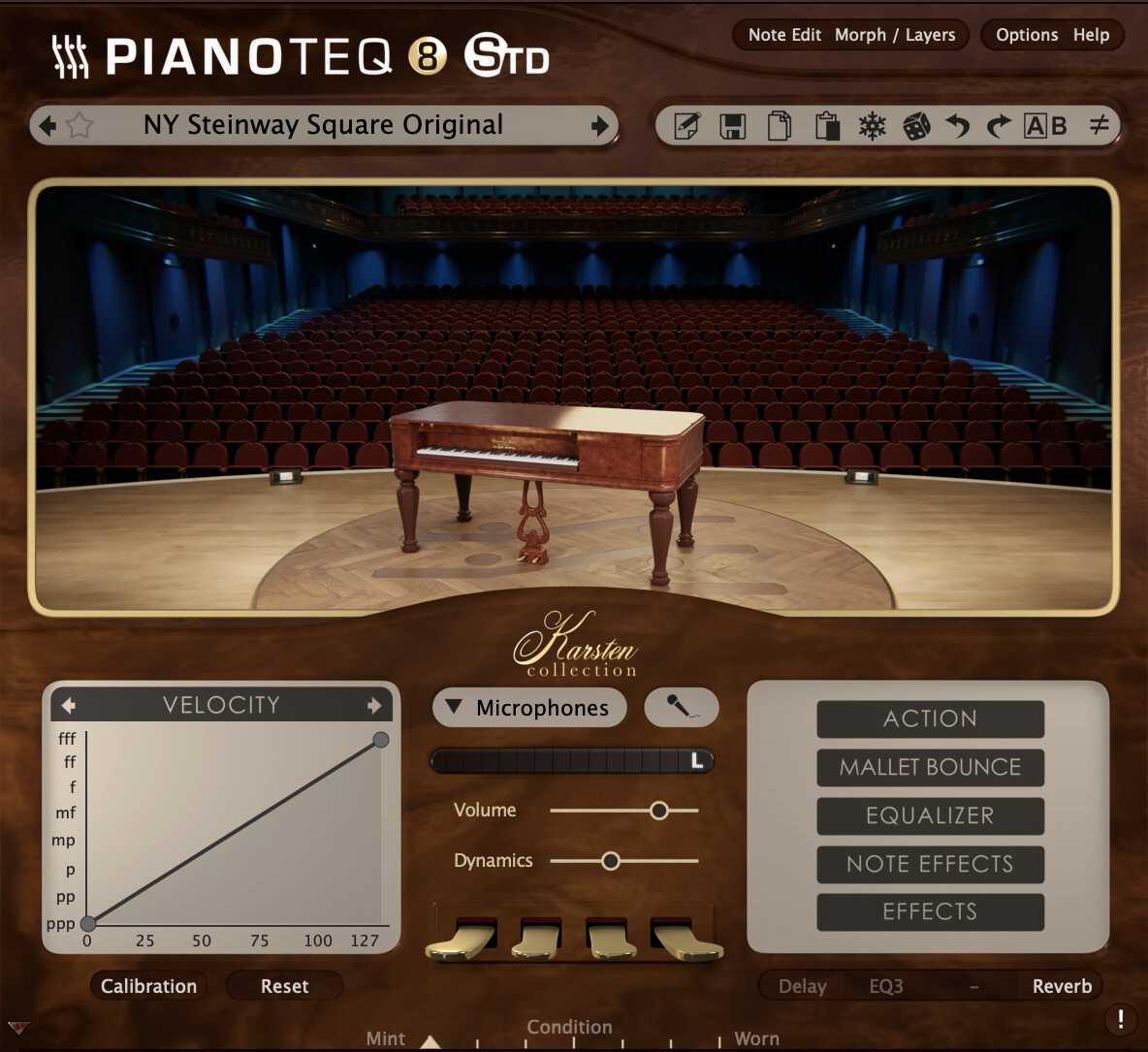 Pianoteq interface - Karsten collection